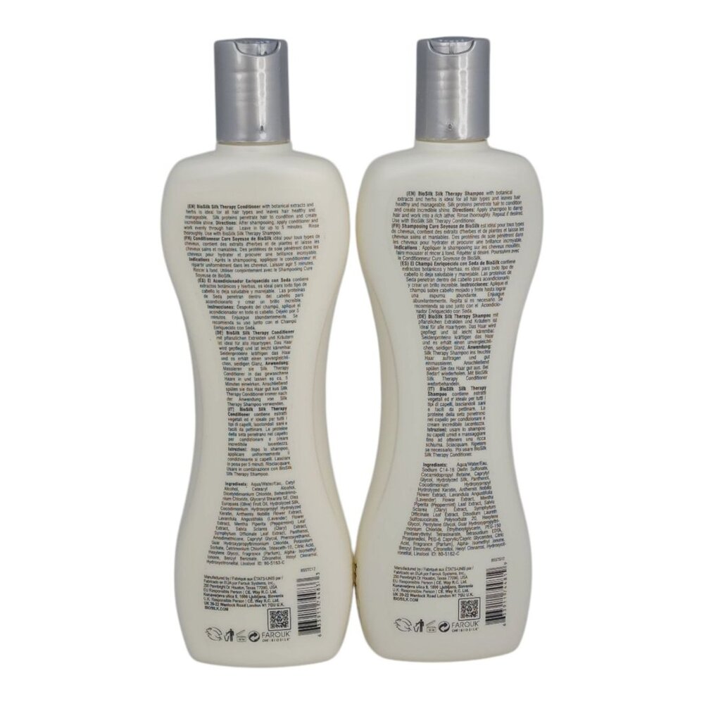 Biosilk Silk Therapy Shampoo & Conditioner Set 12oz 4 pk Paraben & Sulfate-Free - Picture 4 of 8